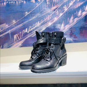 Zodiac Black Moto Boots-like new